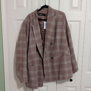 Torrid Brown Plaid Blazer